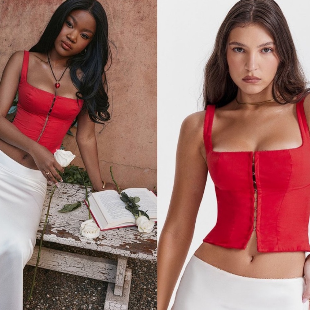 House Of CB Pia Poplin Corset Crop Top